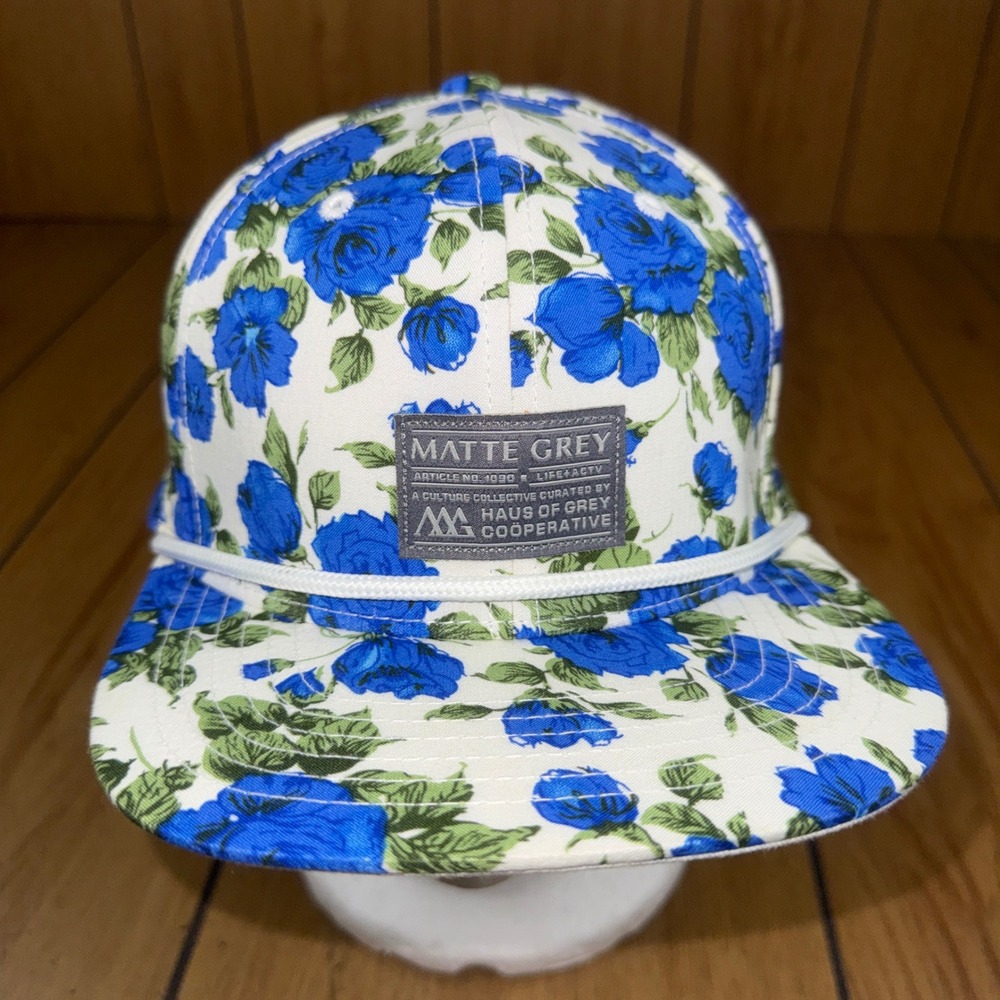 Matte Grey Floral Roses Snapback Hat Cap Life Actv Haus of Grey